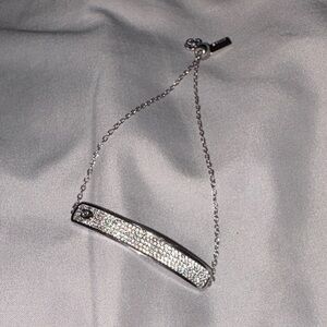 WORN TWICE Coach Elegant Silver Bracelet with Crystal Accents